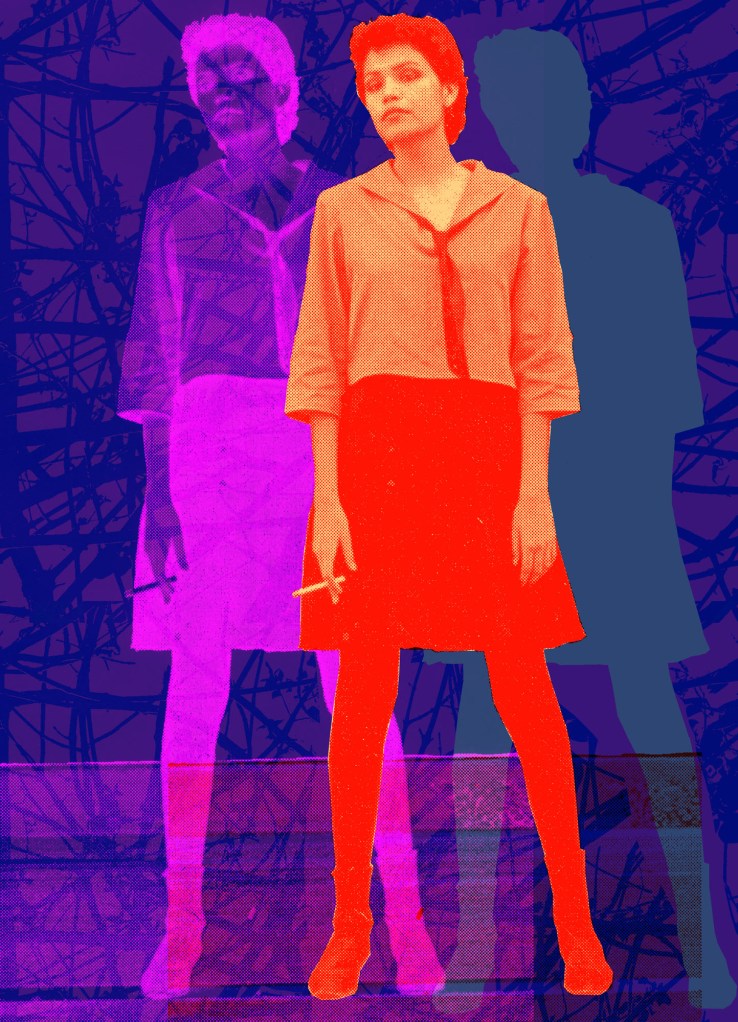 Teresa, silkscreen on wood panel. 40"x30"